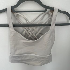 White Lululemon free to be longline bra